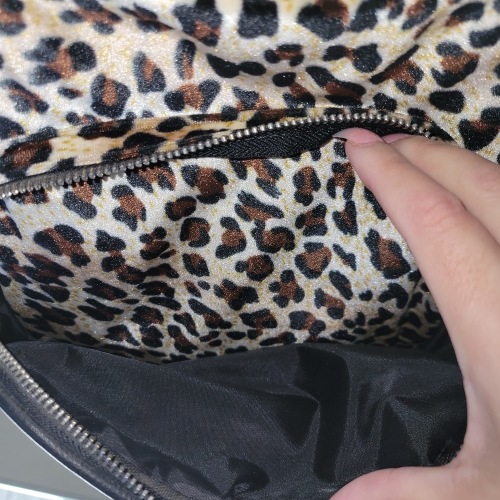 Euc Leopard Print Soft Plush Backpack - image 5